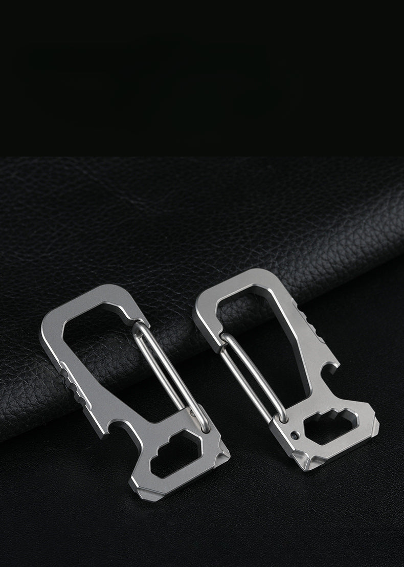 Titanium Multi-Tool Keychain with Waist Hook and EDC Car Bottle Opener