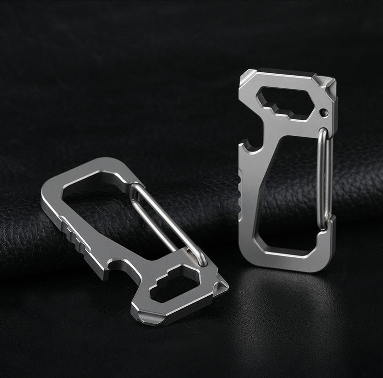 Titanium Multi-Tool Keychain with Waist Hook and EDC Car Bottle Opener