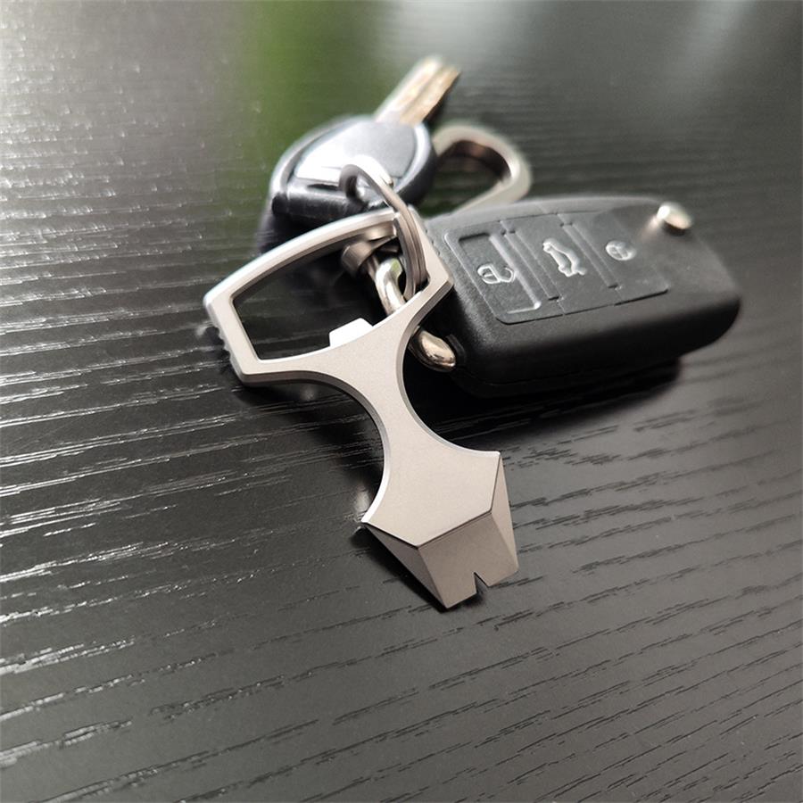 Handheld Crowbar-Style Bottle Opener and Emergency Glass Breaking Tool