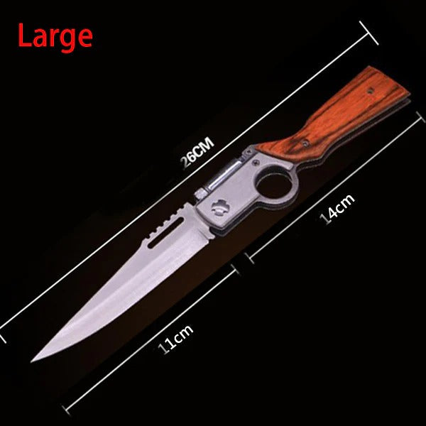 AK47 Lightweight Folding Knife with Elegant Wood Grain Finish