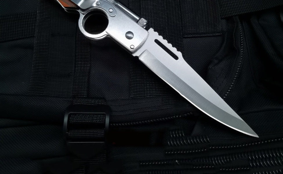 AK47 Lightweight Folding Knife with Elegant Wood Grain Finish