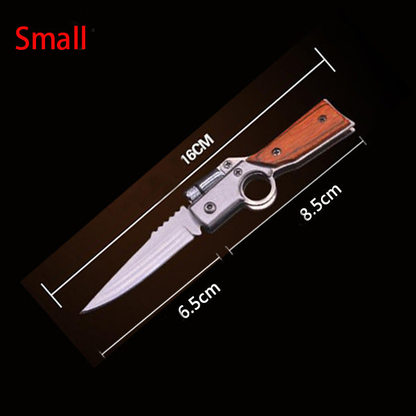 AK47 Lightweight Folding Knife with Elegant Wood Grain Finish