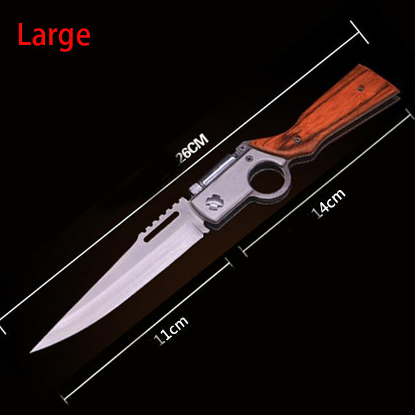 AK47 Lightweight Folding Knife with Elegant Wood Grain Finish