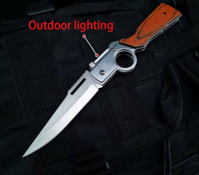 AK47 Lightweight Folding Knife with Elegant Wood Grain Finish