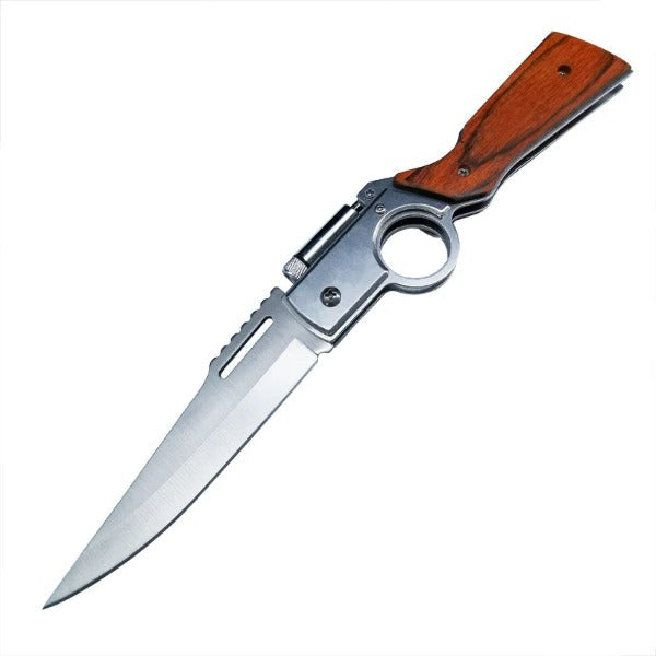 AK47 Lightweight Folding Knife with Elegant Wood Grain Finish