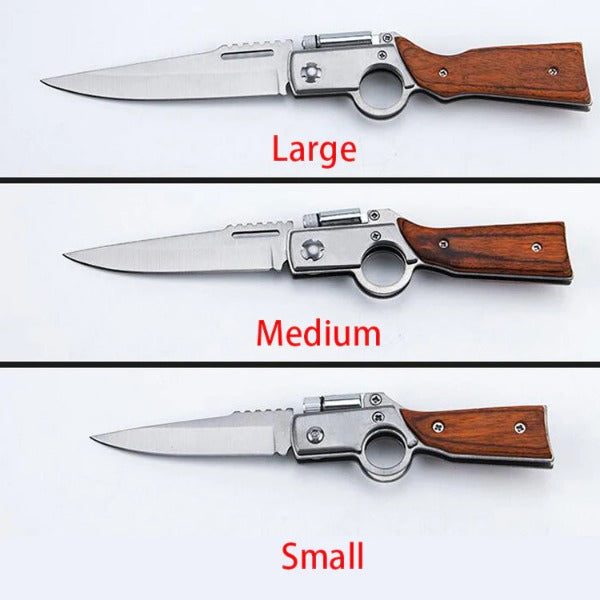 AK47 Lightweight Folding Knife with Elegant Wood Grain Finish