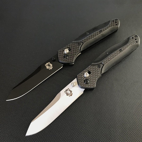 Liome Carbon Fiber Grip Folding Knife for Outdoor Adventures and Defense