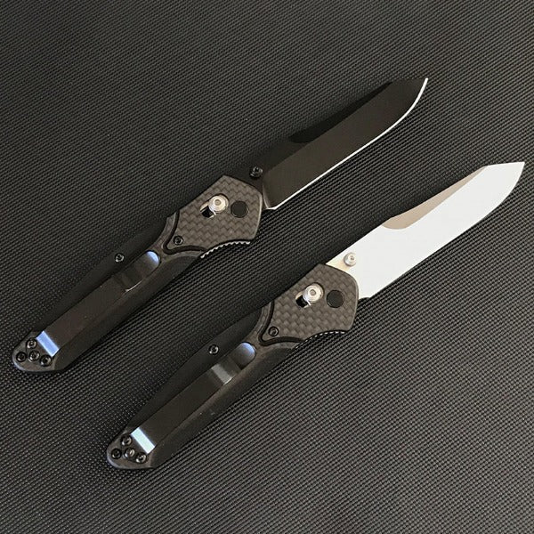 Liome Carbon Fiber Grip Folding Knife for Outdoor Adventures and Defense