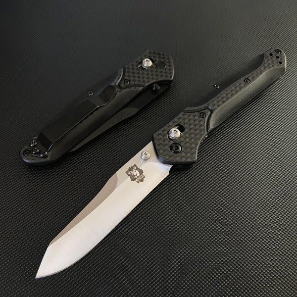 Liome Carbon Fiber Grip Folding Knife for Outdoor Adventures and Defense