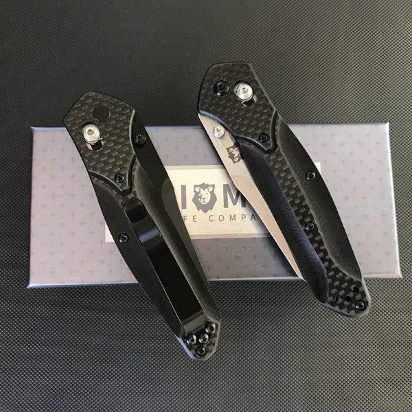 Liome Carbon Fiber Grip Folding Knife for Outdoor Adventures and Defense