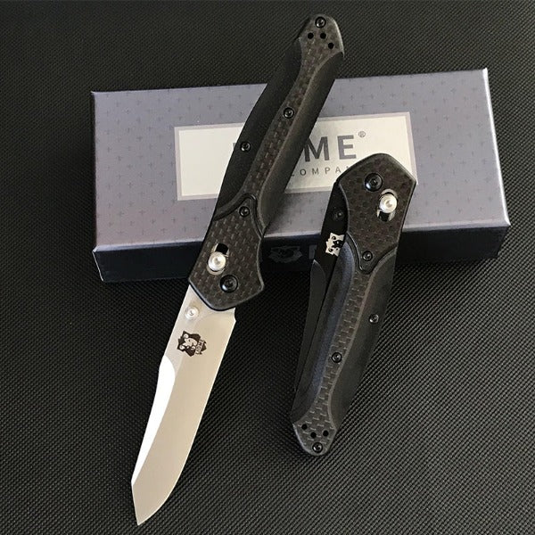 Liome Carbon Fiber Grip Folding Knife for Outdoor Adventures and Defense