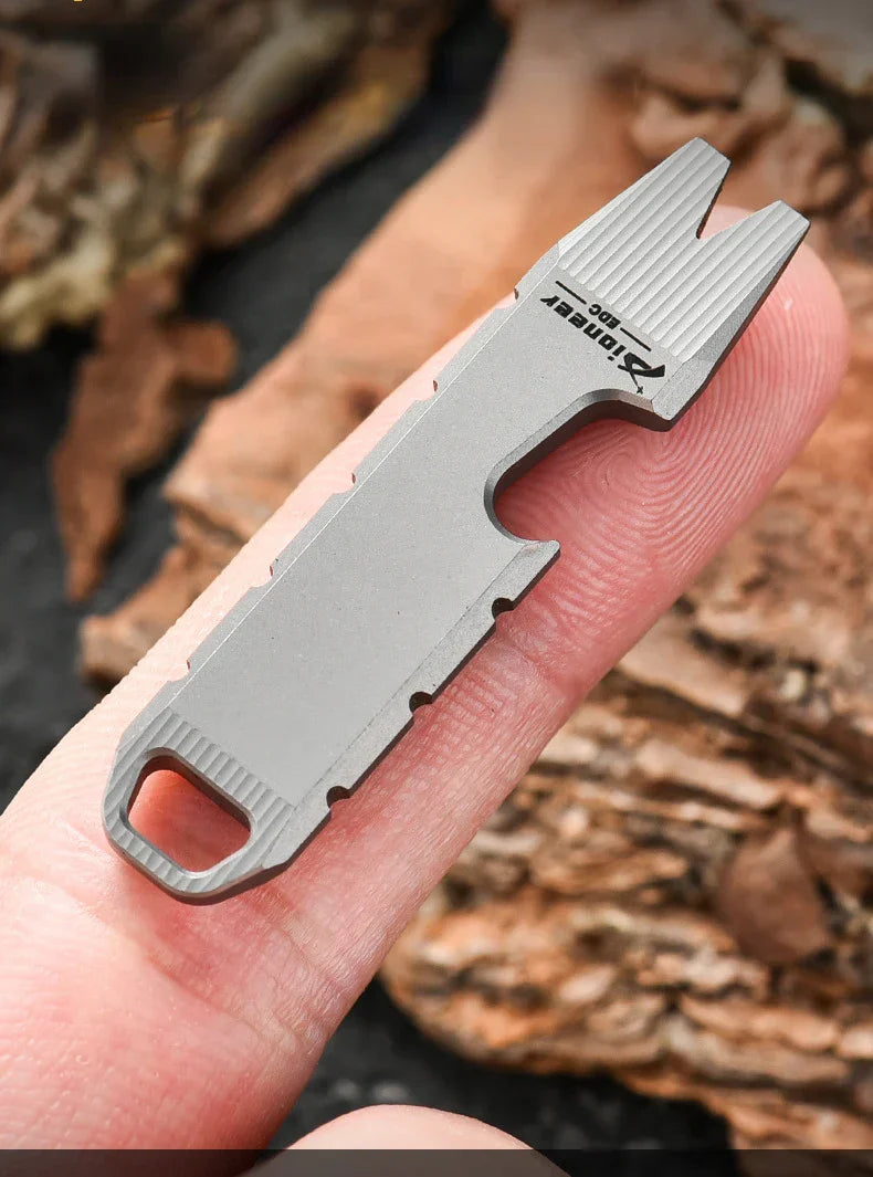Mini Titanium Alloy Crowbar Opener EDC Hanging Tool