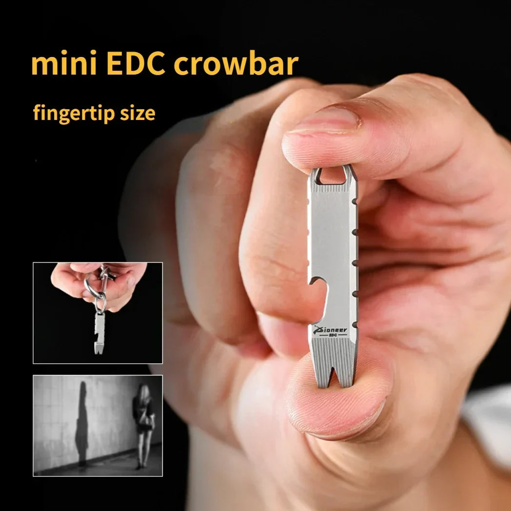Mini Titanium Alloy Crowbar Opener EDC Hanging Tool