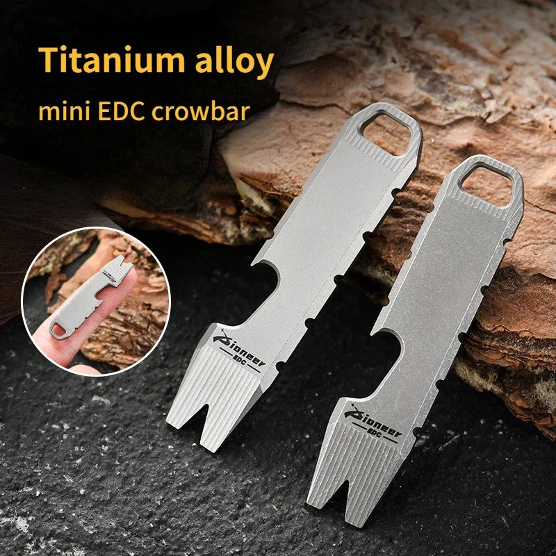 Mini Titanium Alloy Crowbar Opener EDC Hanging Tool