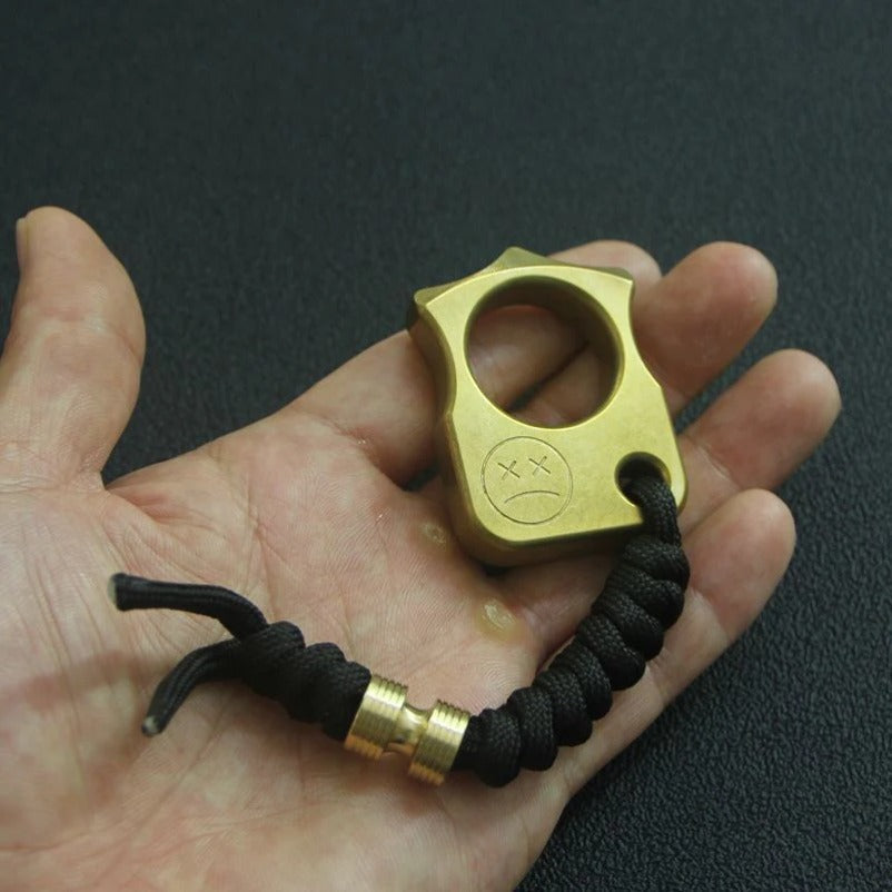 Single Finger Brass Self-Defense Knuckle Duster Portable EDC Tool