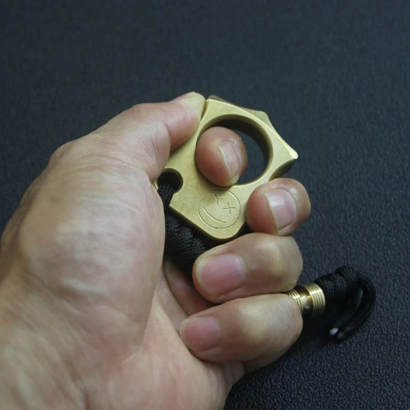 Single Finger Brass Self-Defense Knuckle Duster Portable EDC Tool