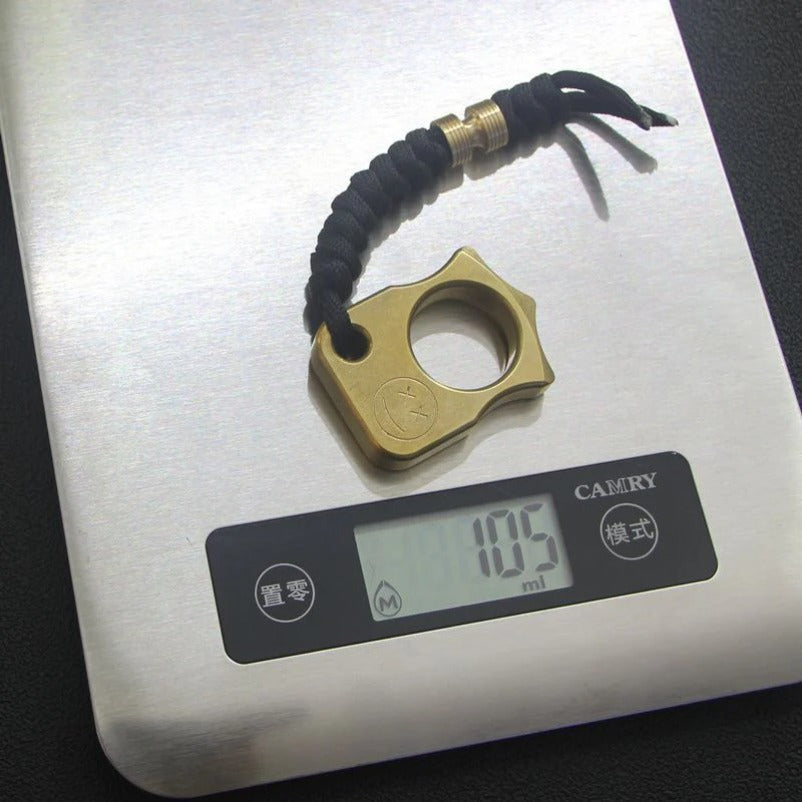 Single Finger Brass Self-Defense Knuckle Duster Portable EDC Tool