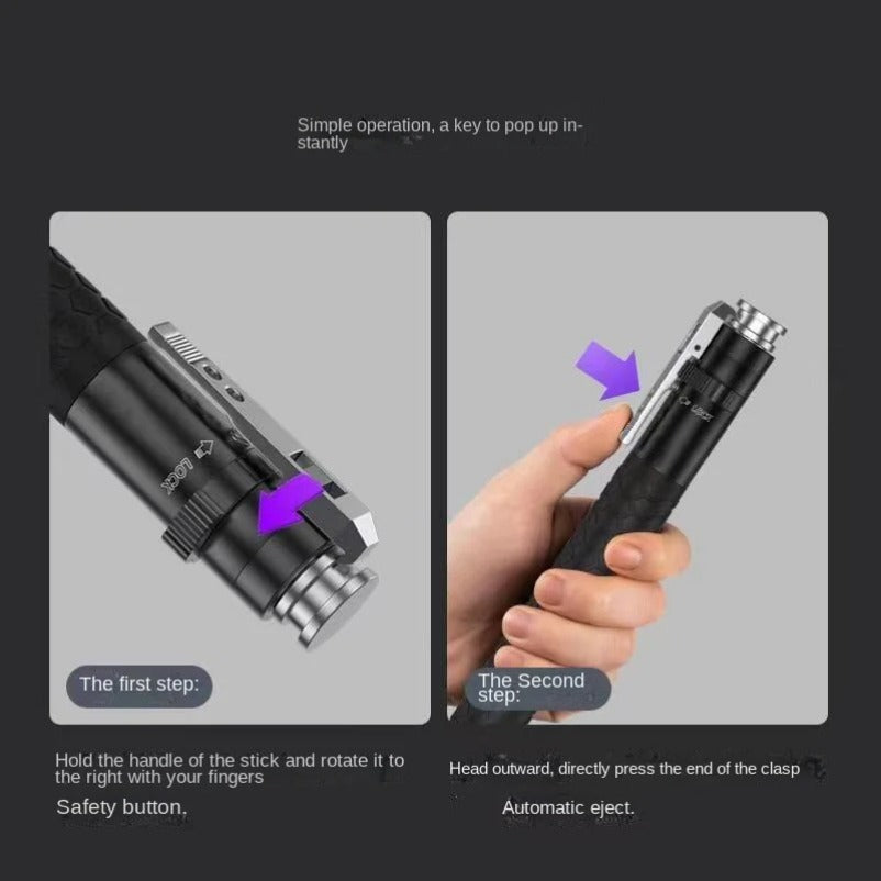 Spring Action Defender Baton for Security and Self-defense