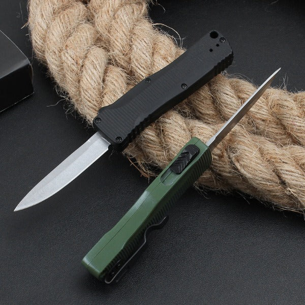Mini Knife with Zinc Aluminum Handle and Stonewashed Blade for Pocket Use