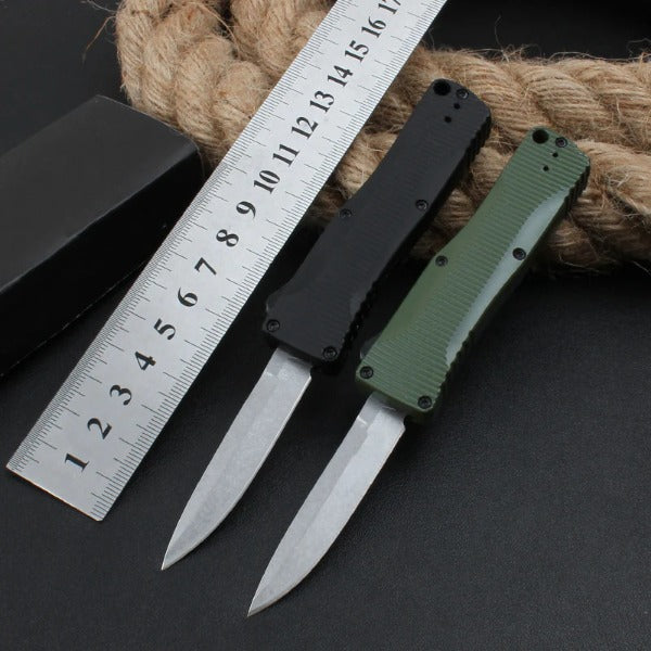 Mini Knife with Zinc Aluminum Handle and Stonewashed Blade for Pocket Use