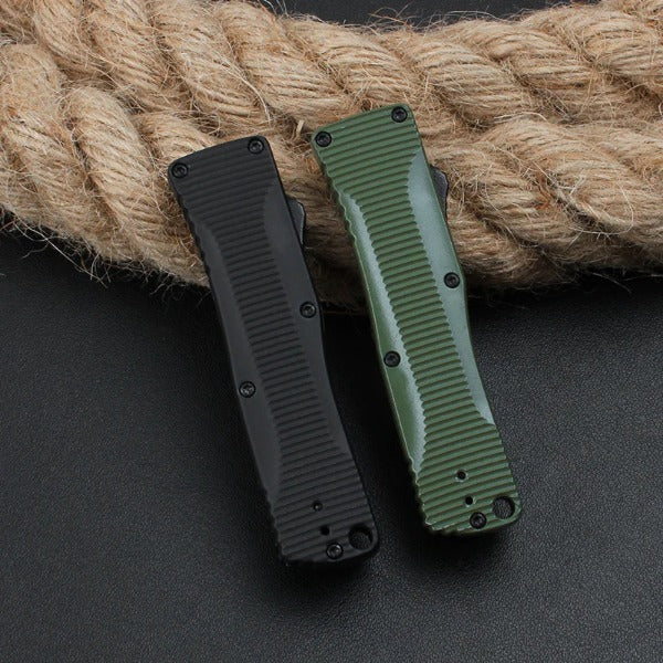 Mini Knife with Zinc Aluminum Handle and Stonewashed Blade for Pocket Use