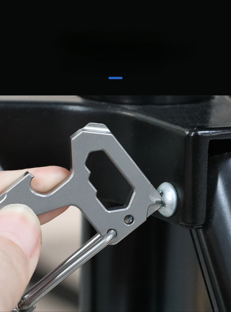 Titanium Multi-Tool Keychain with Waist Hook and EDC Car Bottle Opener