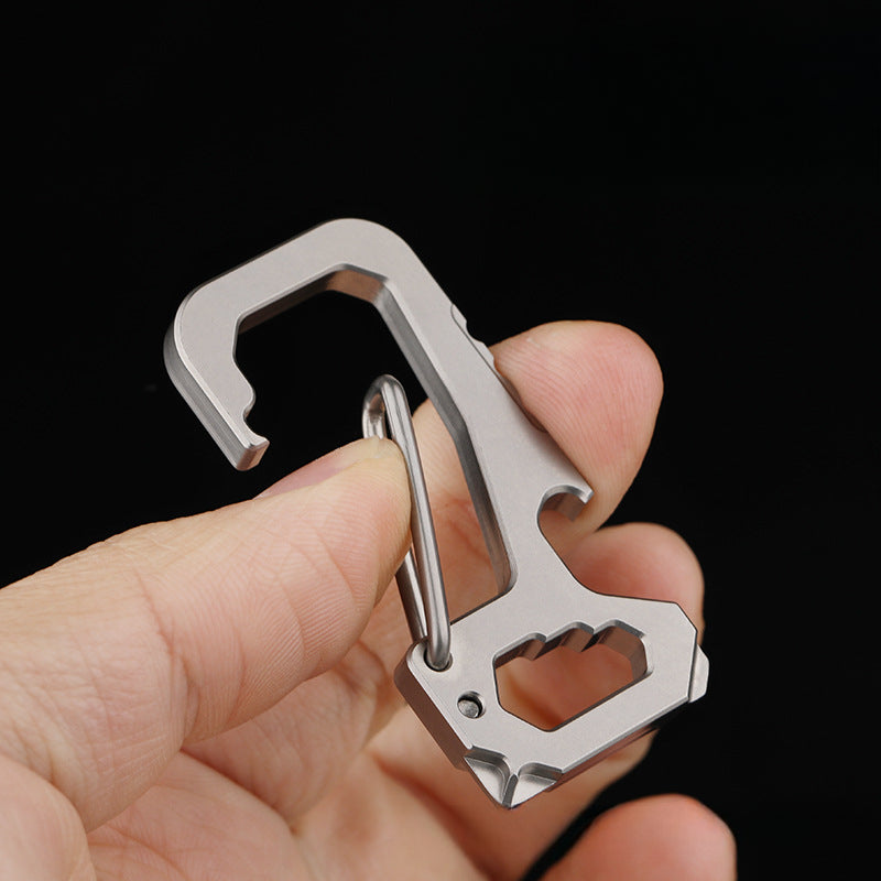 Titanium Multi-Tool Keychain with Waist Hook and EDC Car Bottle Opener