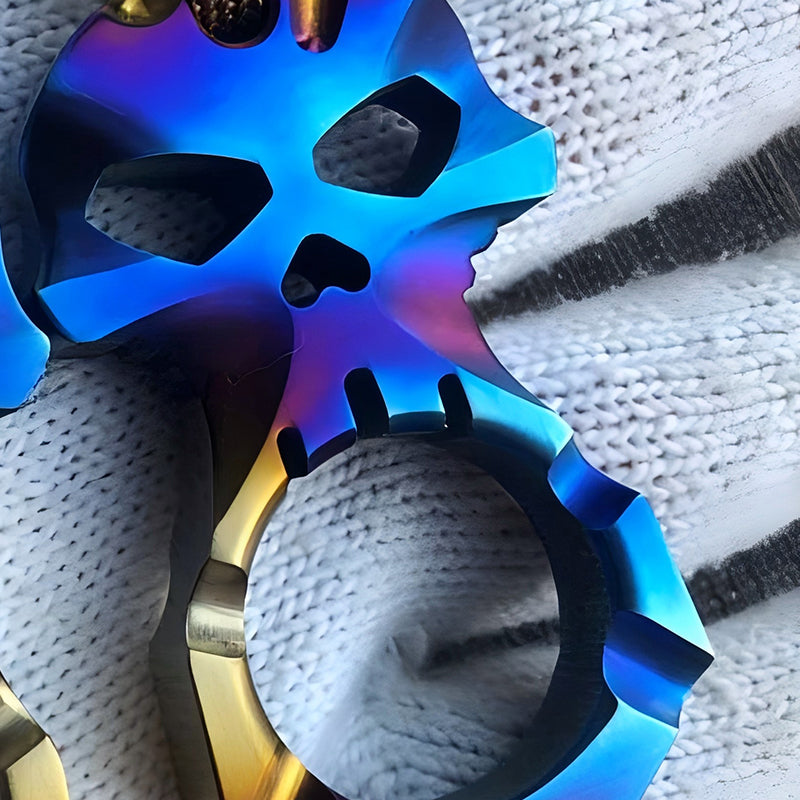 Mini Titanium Knuckle Duster Skull Portable EDC Tool Keychain